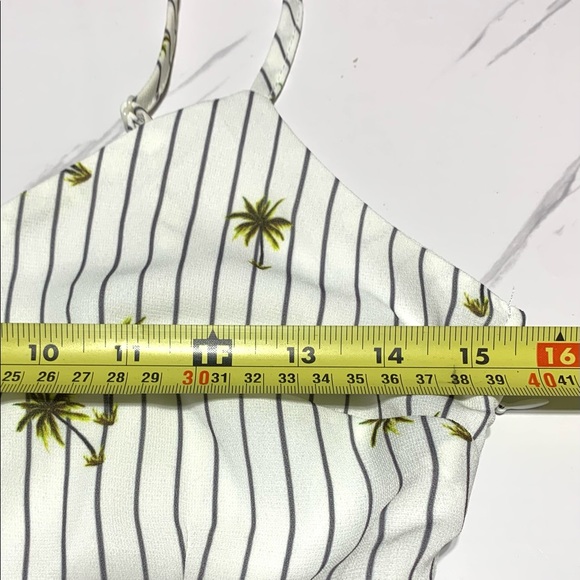 English Factory Navy Blue Palm Tree Full Length Square Pants Jumpsuit Size XS - Picture 8 of 15